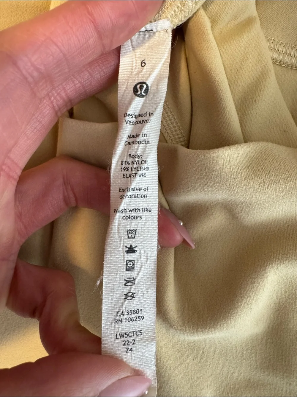Lululemon Align High Rise Legging 25” Butter Cream Yellow Size 6